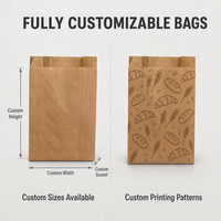 Sacs d'emballage en papier kraft brun écologiques personnalisés avec impression de logo sur mesure pour cadeaux et gâteaux de vente au détail