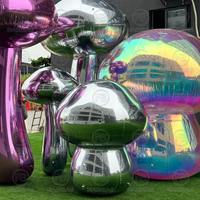 Modèle de champignon gonflable irisé, ballon miroir gonflable, grosse boule brillante, champignon gonflable géant pour événement, fête, décoration artistique