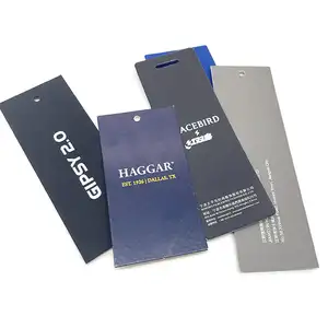 最新デザイン認定Gmiホットセール高品質カスタムサイズ紙衣服タグ包装ラベル衣類ハングタグ