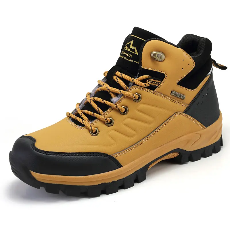 JH 2022 Men's Martin Boots Outdoor Shoes Warm High-top Safety Shoes Outdoor Mountaineering Work Boots