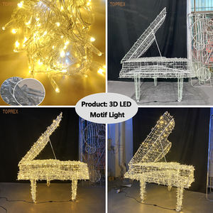 Escultura Luminosa Artística LED 3D Gigante Personalizada de Instrumentos Musicales, Silueta de Violín, Arpa, <span class=keywords><strong>Piano</strong></span>, Decoración <span class=keywords><strong>para</strong></span> el Día de Año Nuevo - Product Image 4