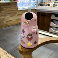 Vide dessin animé en acier inoxydable créatif 500ml intelligent eau termo bouteille intelligent led affichage température affichage thermos tasse
