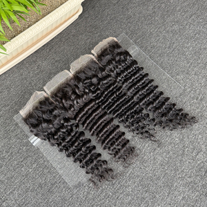 Vente en gros usine : Cheveux humains vierges brésiliens 100% naturels, closure HD Lace 4x4 Deep Wave, 14-20 pouces, sans nœuds, styles variés - Product Image 3