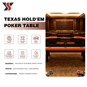 Tavolo <span class=keywords><strong>da</strong></span> Poker Texas Hold'em di Lusso YS, Forma Ovale con Gambe a H, Professionale con 10 Portabicchieri in Acciaio Inox, Panno <span class=keywords><strong>da</strong></span> Tavolo Personalizzabile - Product Image 2
