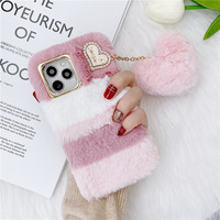 Nouvelle coque de téléphone antichoc tendance, magnifique coque de téléphone de luxe en forme de boule de poils de diamant pour iPhone 13/12/11 Pro Max