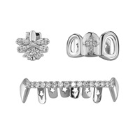 Nouveau Grillz Papillon en Zircon Cubique, Laiton Plaqué Or 18K, Style Hip Hop Iced Out, Bijou de Bouche pour Dents, Vente en Gros