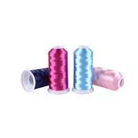 Fil à broder en polyester 100% brillant et coloré, haute ténacité, pour tissage et tricot