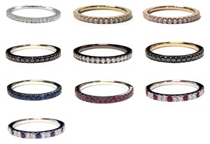Fabricants de bijoux Bagues de mariage pour femmes en or rose 18 ct empilables et brillantes avec diamants noirs de haute qualité - Product Image 4