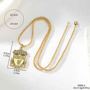 Collier pendentif Manchester United Liverpool Football Club, chaîne en argent et or, unisexe, à porter au quotidien - Product Image 2