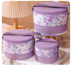 Boîte Cadeau Cylindrique Ronde de Luxe Personnalisée avec Ruban et Poignée, Emballage en <span class=keywords><strong>Tube</strong></span> de Papier à Motif Floral, Cadeau de Mariage, Cadeau d'Anniversaire - Product Image 2