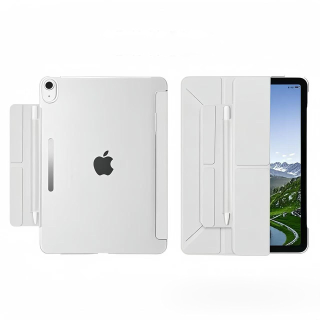 For ipad 10.9/11/Pro 13 Anti-Bend Y-Fold Leather Stand Case with Built-in Pen Pocket