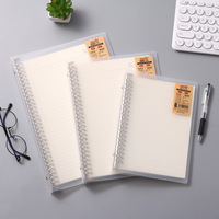 Carnet à spirale A5 B5 avec couverture en PP, 50 feuilles, rechargeable, à feuilles mobiles, ligné, quadrillé, vierge, pour l'école et le bureau, vente en gros