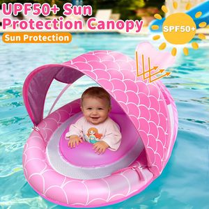 Flotador para Bebés con Toldo para Edades de 6 a 36 Meses, Protección Solar UPF50+, Toldo Ajustable de 4 Etapas, Cámaras de Aire Dobles, Asiento Ajustable - Product Image 3