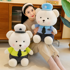 Urso explosivo uniforme de brinquedo de pelúcia da polícia de trânsito presente do Dia das Crianças bonecos de ursinho de pelúcia personalizados policial - Product Image 3