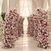 Colonne florale en soie rose magenta artificielle pour arche de mariage, décoration de cérémonie et événements
