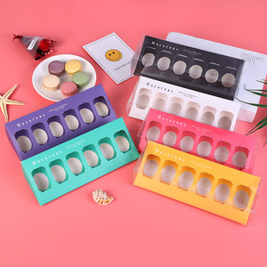 IMEE luxe français Macaron boîte emballage <span class=keywords><strong>Triangle</strong></span> 6 pièces Macaron boîte blanc gâteau pâtisserie papier noël boîte à bonbons affichage - Product Image 2