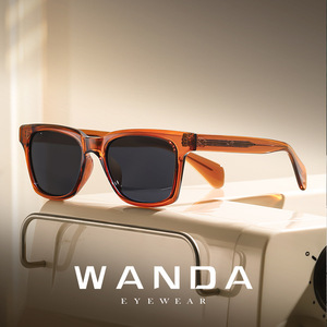 Wanda Lunettes de soleil carrées rétro polarisées UV400 Protection solaire pour hommes s31248 - Product Image 2