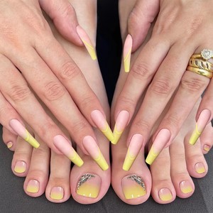 Kit de 48 faux ongles pour pieds et mains – Ongles artificiels à presser pour <span class=keywords><strong>manucure</strong></span> et pédicure - Product Image 3