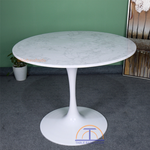 Base de mesa redonda moderna de tulipán, pata de acero de Metal grande en blanco y negro para restaurantes, hoteles, sala de estar al aire libre, apartamentos, parques - Product Image 6