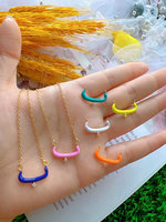 Collier pendentif arabe en laiton plaqué or 18 carats personnalisable bijoux de lettres musulmanes en émail coloré avec zircon pour enfants