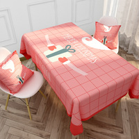 Nappe de table en polyester imperméable à l'eau avec lettres de dessin animé de Noël pour un usage domestique