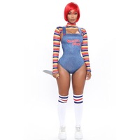 Nouvelle tenue de cosplay sexy Chucky pour femme grande taille, costume d'Halloween pour femmes en polyester