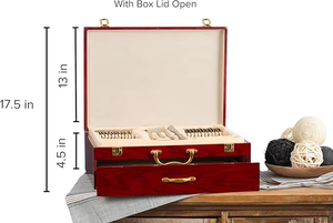 Boîte organisatrice de <span class=keywords><strong>couverts</strong></span> en bois avec tiroir et plateaux - Contient 75 <span class=keywords><strong>couverts</strong></span>, solution de rangement écologique - Product Image 3