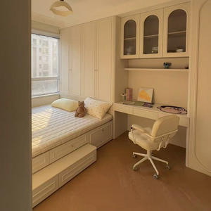 Personnalisation de toute la maison Lits au design moderne Ensemble de meubles de chambre à coucher à cadre en bois massif Lit en bois avec table de chevet - Product Image 3