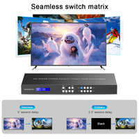 Commutateur matriciel HDMI 4x4 4K sans coupure avec extension mur vidéo multivue 60M 4K60Hz HDR HDMI 2.0