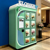 Distributeur automatique de fleurs intelligent alimenté par l'IA, style casier, kiosque réfrigéré pour bouquets avec gestion cloud à distance