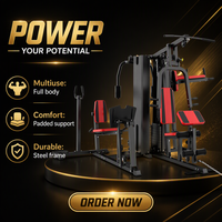 Appareil de musculation multifonction 5 stations pour la maison, machine d'entraînement de force intégrée pour le fitness en intérieur
