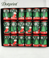 Boîte cadeau de Noël vert foncé avec bonbons classiques de Noël, motif flocon de neige et bonbons de Noël, 6 pièces