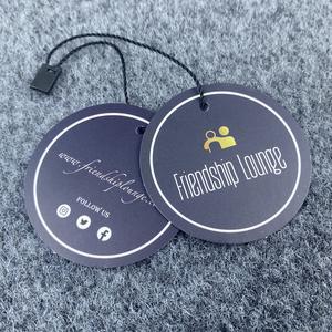 परिधान के लिए लक्जरी कस्टम लोगो कपड़े स्विंग टैग प्रिंटिंग कोटेड पेपर राउंड हैंग टैग - Product Image 1