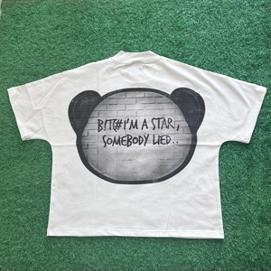 เสื้อยืดคอตตอนคุณภาพสูง 300 GSM หนักพิเศษสำหรับผู้ชาย ผ้าฝ้าย 100% ทรงหลวมไหล่ตก ตัดเย็บทรงครอป แขนสั้น สีพื้น - Product Image 5
