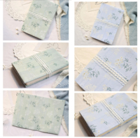 Nouvelle arrivée : Housse de carnet en tissu dentelle florale, couverture de carnet personnalisée faite à la main A5 pour la prise de notes, l'écriture, la papeterie de bureau