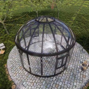 Véranda en verre et aluminium ronde personnalisée pour jardin et aménagement extérieur |   Conception respectueuse de la nature - Product Image 3