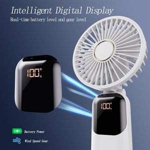 Factory Wholesale 5-Speed Portable Foldable Handheld Mini <b>Fan</b> 1200mAh USB Charging Brushless Motor <b>Remote</b> <b>Control</b> Household - Product Image 4