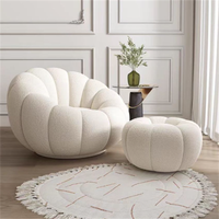 Canapé-lit moderne en mousse compressée, fauteuil citrouille, simple, crème, mousse à haute densité, rebond, salon, chambre à coucher, petit