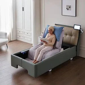 Intelligent Nursing Bed Providing Automatic Leg Lowering And Lifting Functions For Elderly Care To Use At Home