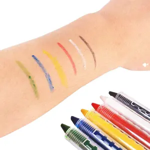 6 Colors Body Painting Fluorescent Washable Crayon Pen Stick Face Paint Kit For Kids Halloween Party Makeup Decoration