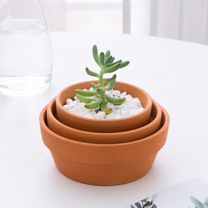 Vente d'usine Pots de fleurs en terre cuite minimalistes avec trou de drainage pour plantes succulentes et cactus, utilisation intérieure et extérieure, suspendus ou au sol - Product Image 2