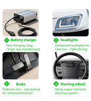 Voiturette de golf électrique Tarion 4 places, batterie lithium 72V, direction à crémaillère, pneus larges, brevet de sécurité pour la descente en pente, vente en gros, 3.5KW