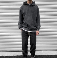 Sweat à capuche en molleton 100 % coton, délavé et vieilli, avec logo personnalisé, nouvelle mode 2026, pour homme, style vintage ample et surdimensionné