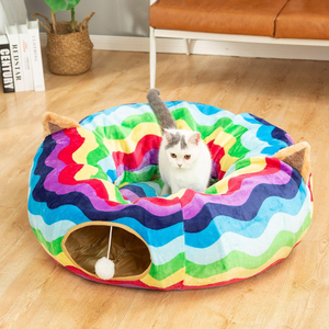 Tunnel per Gatti Accogliente per Gioco Interno ed Esterno, Giocattolo in Peluche Resistente e Portatile per Gatti e Cani di Piccola Taglia - Product Image 1