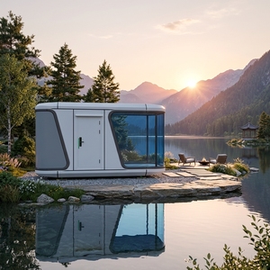 Capsule spatiale isolée avec structure en aluminium aéronautique, cuisine et salle de bain intégrées, maison de glamping de luxe sur le bord du lac, célèbre sur internet - Product Image 6