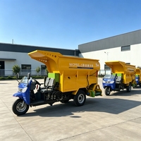 Épandeur de litière à trois roues de 5 mètres cubes pour l'entretien des lits de bétail dans les fermes et les étables