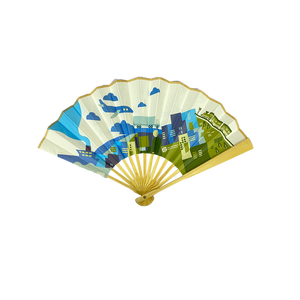 Éventail à main en bambou personnalisé <span class=keywords><strong>de</strong></span> 33 cm, papier imprimé sur mesure avec thème féerique, style Feng Shui, respectueux <span class=keywords><strong>de</strong></span> l'environnement - Product Image 2