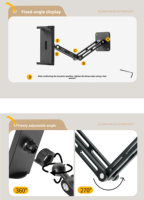Support de bureau réglable en alliage d'aluminium, nouveau design, rotation à 360°, multi-angles, pour tablette et téléphone, compatible