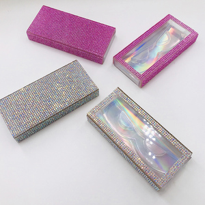 Paquete de caja de pestañas de diamantes de imitación brillantes para pestañas de visón 3D 5D 25mm 20mm logotipo personalizado - Product Image 3