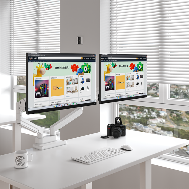2025 NEW Monitor Arm Stand for 17"-35" Screen Adjustable Computer Monitors Stand up to 20KG Dual Gas Spring Monitor Arm